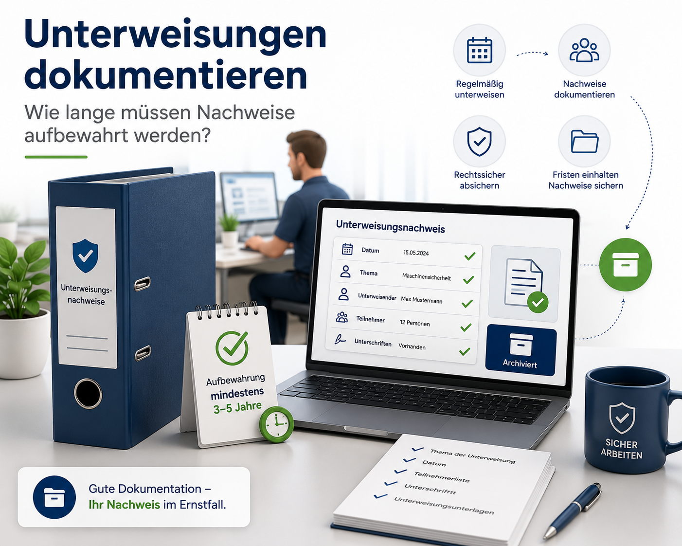 Unterweisungen dokumentieren – Wie lange müssen Nachweise aufbewahrt werden?