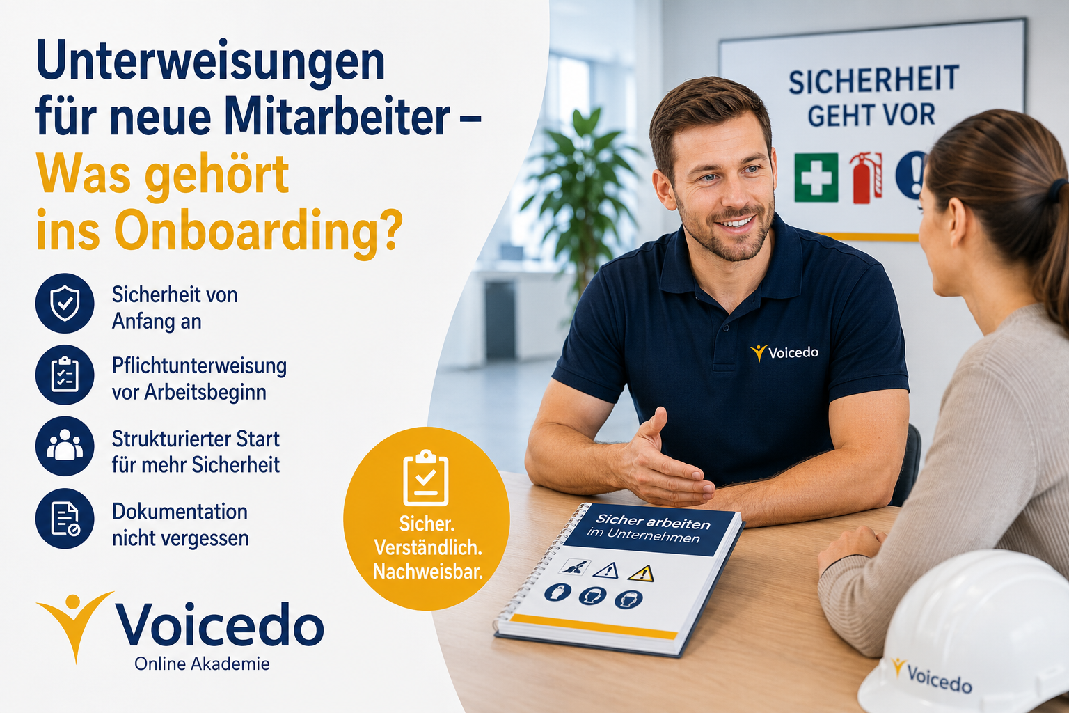 Sicherheitsinstruktionen für neue Mitarbeitende